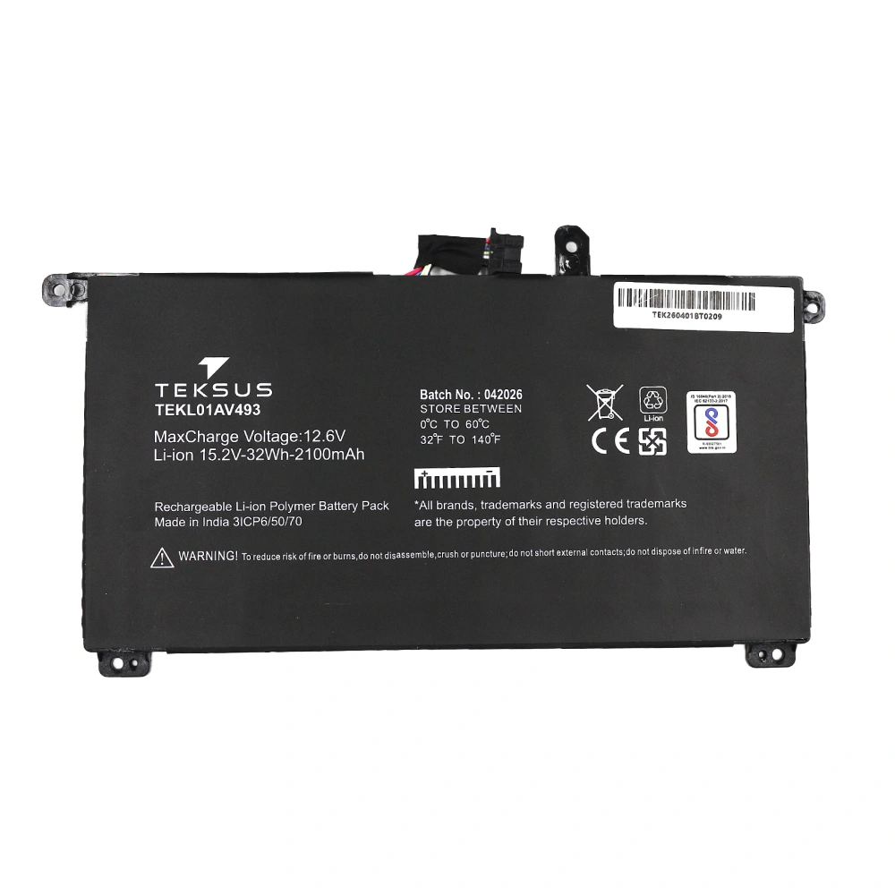 Teksus Laptop Battery Compatible For Lenovo ThinkPad T570 | 01AV493 4C view 2